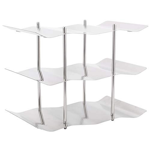 Soporte para botellas de vino 3 niveles acero inoxidable miniatura 5