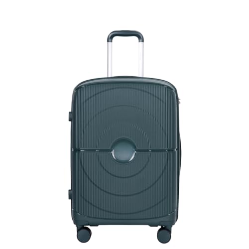3-Piece Lightweight Hardshell Suitcase Set with Double Spinner Wheels, Green3