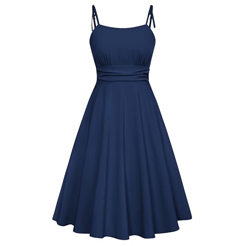 Image of Belle Poque Women's Spaghetti Strap Midi Vintage Tea Party Dress | Belle Poque Women's Spaghetti Strap Midi Vintage Tea Party Dress,A-line,Cocktail Dress,Graduation Homecoming Dress