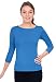 Kosher Casual Women's 3/4 Sleeve Boat Neck Fitted Layering Top