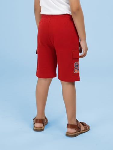 Image of KiddoPanti Boys 100% Cotton Knitted Above Knee Length Basic Cargo Shorts