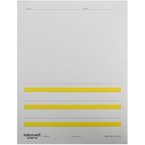 Abilitations - 89665 Integrations Hi-Write Journal Paper - Beginner 2 Paper, 8-1/2 x 11, 100 Pack, Yellow/White Cover
