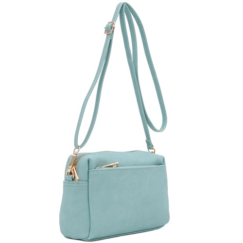 Image of FashionPuzzle Triple Zip Small Crossbody Bag
