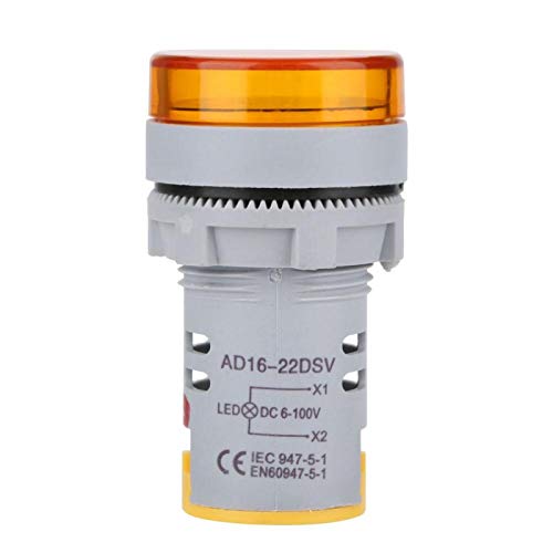 Image of Digital Mini LED Display Voltmeter, DC 6-100V LED Voltmeter Light Digital Display DC Voltage Meter Indicator Round Lamp Tester (Yellow)