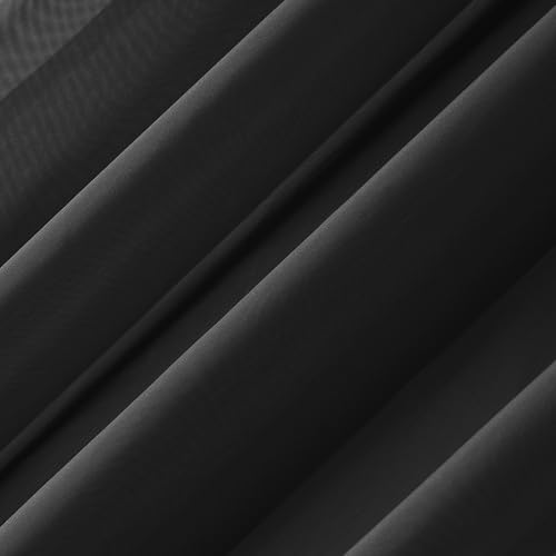 Image of No. 918 Emily Sheer Voile Rod Pocket Curtain Panel, 59 inch x 84 inch, Black