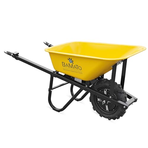 BAMATO elektrische Schubkarre MTR-150 | leistungsstarker 500W Elektromotor | Tragkraft 150 kg | Fassungsvermögen 75 Liter | Schubwagen Elektro