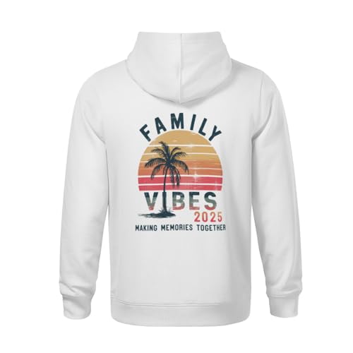 Kids Family 2025 Vibes Family Reunion Vacation Making Memories Boys Girls Lightweight Kangaroo Pocket Fleece Hoodies3