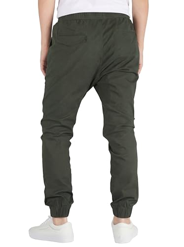 ITALYMORN Khaki Chino Joggers for Men Twill Stretch Casual Pants with Pockets