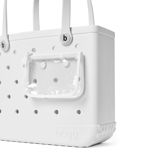 BOGG BAG - Medium Tote - For Shore White, White Buttons - 15in L x 5in W x 12.5in H - Beach, Pool, Boat, Work, Sports - All Purpose EVA - Lightweight, Washable, Durable 5