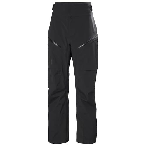 Helly-Hansen Sogn Shell Pant - Women's High Waist Adjustable Snow Pant, Waterproof Skiing Pants with Cargo Pockets, 990 Black - M