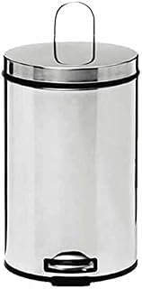 wilko 12L Stainless Steel Pedal Bin, Silver Colour Kitchen Bin, Pedal Bins, H40 x W26 x D26cm