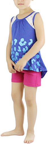 Image of ToBeInStyle Girl's Adorable Flower Print Tank Top w /Back Lace Design
