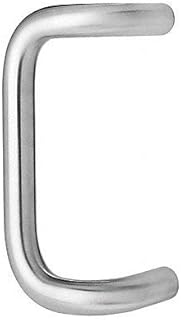 Offset Pull Handle, Aluminum, Satin, Clips/Fasteners