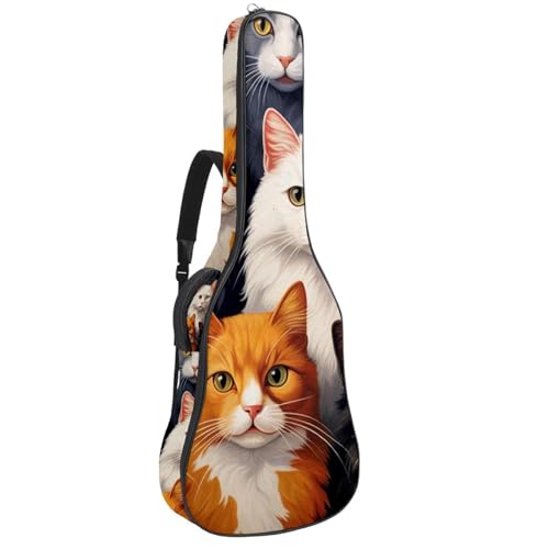 Étui pour guitare acoustique contre les chocs avec motif chat artistique