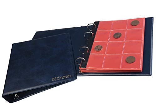 MC.Sammler Münzenalbum Münzalbum Album für 120 Stück 10 Euro Münzen (blau)