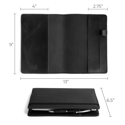 Image of Hide & Drink, Case for Hardcover Leuchtturm A5 (5.75 x 8.25 in.) Notebook, Protective Cover for Journal, Personal Planner, Full Grain Leather, Handmade Writing Accessory (Charcoal Black, A5)