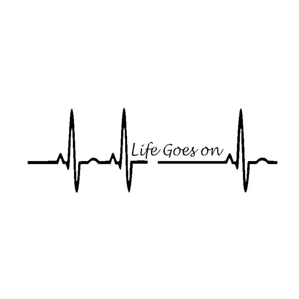 15cm Heart Beat Trackpad Life Goes On Sticker(Black,20CM)