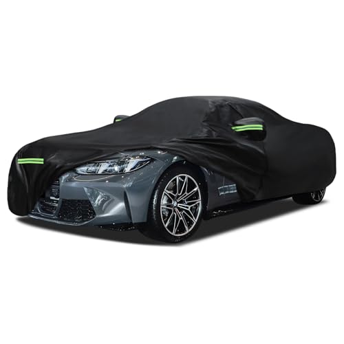 Image of Car Cover Custom Fit for Mazda MX-5 Miata (1989-2026), Migaven Waterproof Full Exterior Cover Sun Rain Protection with Door Zipper and Cotton Lining, Black