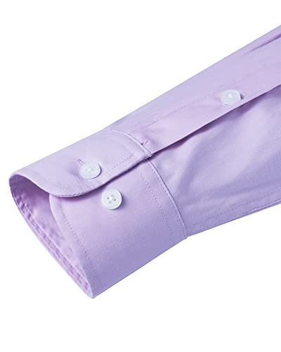 Image of Alimens & Gentle Mens Solid Oxford Shirt Long Sleeve Dress Shirt Work Casual Button Down Shirts with Pocket