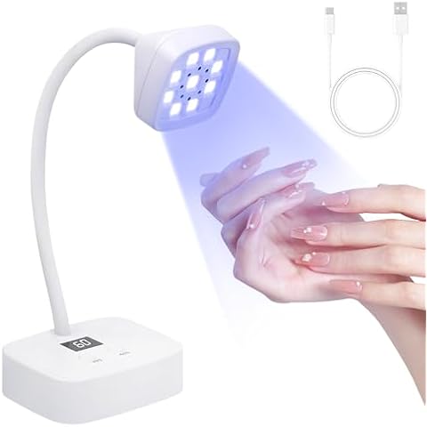 LXIANGN 27W UV Nail Lamp for Gel Nails,Rechargeable 9LED Nail Light Nail Dryer Fast Curing Goosenecks UV Lamp with 2 Timers & Auto Sensor for Home Nail DIY Manicure Cover