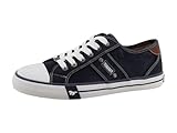 MUSTANG Herren Low-Top Sneaker, Männer Halbschuhe,straßenschuhe,Strassenschuhe,Freizeitschuhe,Turnschuhe,Laufschuhe,Blau,43 EU