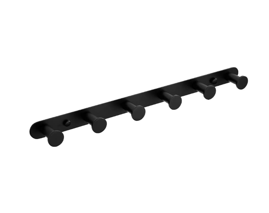 tea towel holders, 304 Stainless Steel Towels Hook Bathroom Towel Rack Living Room Wall-mounted Coat(Black,6 hook)