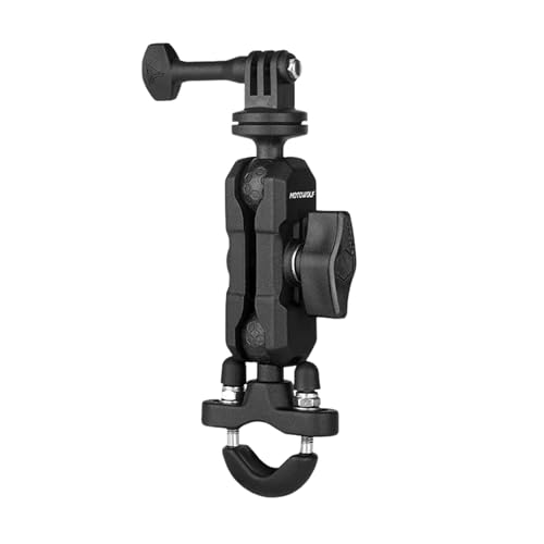 Image of Action Camera Handlebar Mount with 360 Dual Ball Head, Aluminum Bicycle /Motorcycle Clamp Mount Compatible with Action Cameras for DJI Osmo Action 6 /5 Pro /4 /3, Hero 13 /12 /11 /10 /9 /8 /7, Insta360