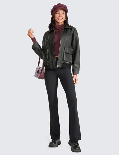 CRZ YOGA Womens Ribbed High Waist Flare Leggings 31" - Bootcut Wide Leg Yoga Pants with Pocket Soft Casual Lounge Comfy4