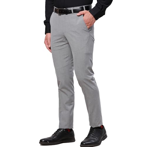 Image of Park Avenue Men Neo Fit Twill Pattern Poly Viscose Blend Flat Front Formal Trouser
