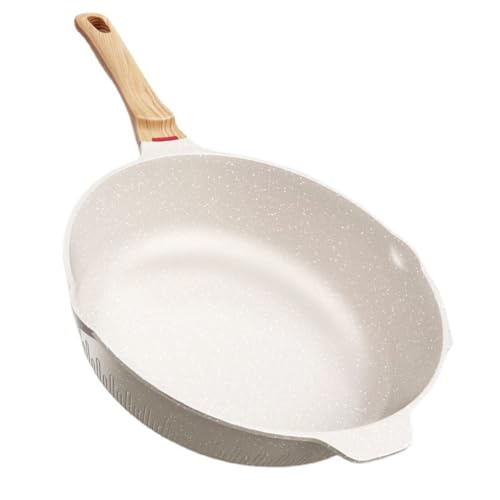 Non-Stick Frying Pan Non-Coated Stainless Steel Fast Heat Conduction Omelette Pan for Frying Steaks