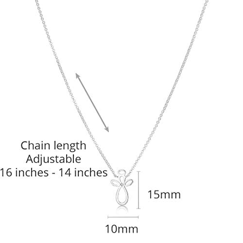 Collar de plata con ángel para comuniones y eventos de adolescentes 3