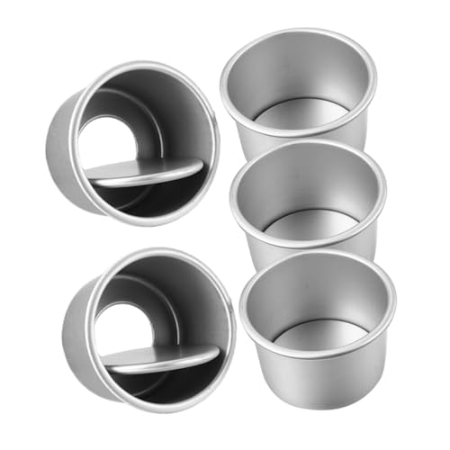 ZUNOXAZ 5 piezas Moldes Redondos para Tartas de Aluminio con Base Desmontable Moldes para Hornear Pasteles Pequeños con Esquinas Redondeadas y Suaves Fácil Desmoldeo y Limpieza para