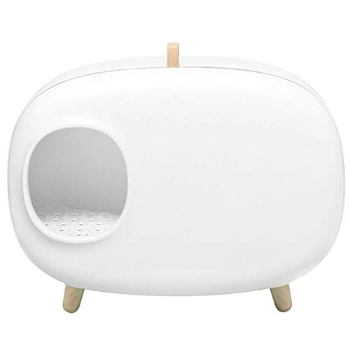 Esperanzaxu - Caja de arena semicerrada exterior semi cerrada antisalpicaduras para gato, desodorante para inodoro de gato, 60,4 × 45,7 × 38,5 cm Cover