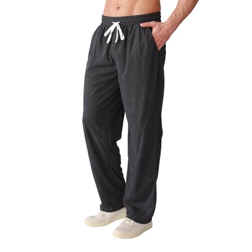 Mens Sweatpants Casual Drawstring Waist Baggy Athletic Pants Lightweight Breathable Workout Running Pants