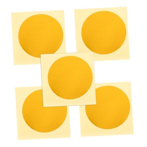 VALICLUD 5pcs Waterproof Reflective Pressure Gauge Identification Stickers, 10Cm Round Self-Adhesive Yellow Decals for Industrial Equipment Safety and Pressure Gauge Accessories
