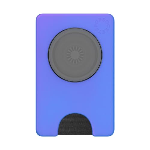 Image of PopSockets Phone Wallet with Phone Grip & Expanding Kickstand, Phone Card Holder - Neo Noir