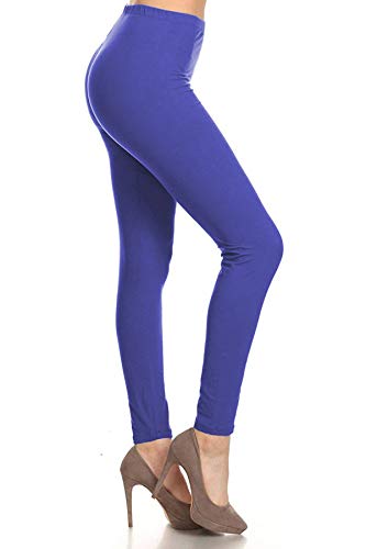 Image of Leggings Depot Women's High Waist Leggings Soft 1 inch Waistband Solid Pants - Regular, Plus, 1X3X, 3X5X