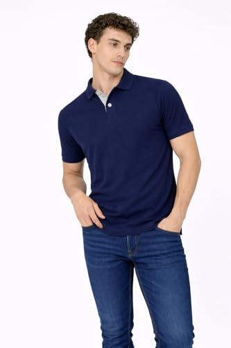 Image of Men's Cotton Polo T-Shirt | Solid Regular Fit Polo Neck T-Shirt | Half Sleeve Casual & Office Wear | Soft Breathable Summer T-Shirt for Men