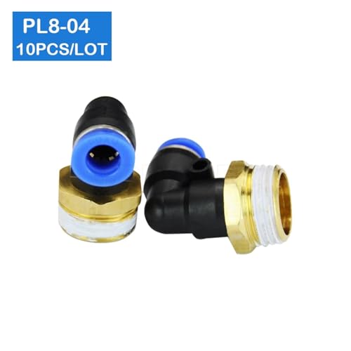 Conector rápido neumático PL8-04 de 8mm y rosca de 1/2 para tubos de aire comprimido 5