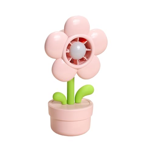 Portable Handheld Fan, 3 Speed Wind Blower, Flower Pot Fans with USB Rechargeable Night Light Feature, Mini Cooling Fans, Desk Fan with Cute Design, Home Use for Bedroom Car