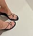 OtpyNik Women's Strappy Sandals Heels Round Open Toe, Slip On Stiletto Sandals Metal Buckle Black Heels for Women Fashion Party Shoes Black 8
