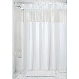 iDesign Hitchcock EVA Plastic Shower Curtain, Mold and Mildew Resistant Liner for Master, Guest, Kid's Bathroom, 72