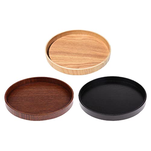 Plateau de service rond en bois : assiette de cuisine idéale - 5