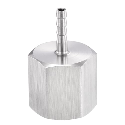 Rebower 1 Pack Stainless Steel Hose Barb to NPT Female Adapter, 1/8" Barb x 1/8" NPT Female for Industrial, Automotive, Fluid Transfer, Home Gardening, and Water Treatment