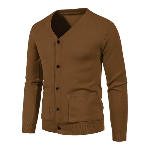 Men's Cardigan Sweaters Button Down Knit Sweater Long Sleeve V Neck Cardigan Slim Fit Cardigan Sweaters Winter Outfits