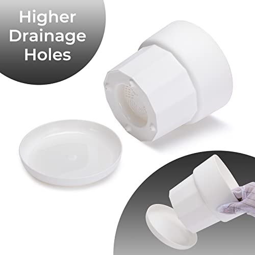 Matekxy Plastic Plant Pots Set Of 3 Packs 5.5Inch Planters With Drainage Hole And Saucer Tray Flower Pot With Multiple Drainage Holes And Trays For Home Garden, 3 Color - White, Pink And Mint Green #TOP2