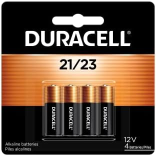 Duracell 21/23 12V Alkaline Battery, 4 Count Pack, 21/23 12 Volt Alkaline Battery, Long-Lasting for Key Fobs, Car Alarms, GPS Trackers, and More
