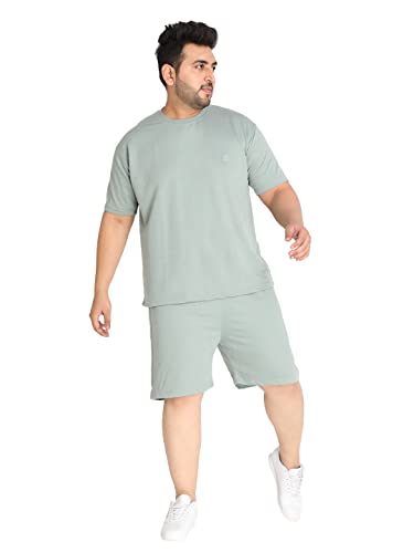 Image of CHKOKKO Men's Plus Size Terry Cotton Loose Fit Half Sleeves T-Shirt