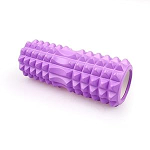 CHDWEY Blocco Yoga Yoga Column Fitness Yoga Foam Roller Blocks Train Gym Massage Grid Trigger Point Therapy Physio Exercise 33CM(Purple)