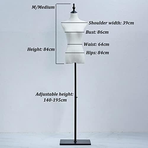 Adjustable Female Mannequin Torso Dress Form with Detachable ABS Arms & Metal Base for Display(Type 8)